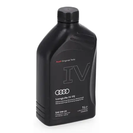 1L 1 Liter ORIGINAL AUDI Motor&ouml;l &Ouml;l Longlife 4 FE SAE 0W-20 508.00 509.00 GS65577D2