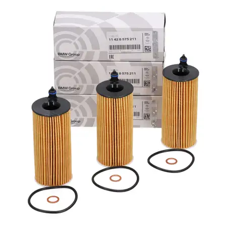3x ORIGINAL BMW &Ouml;lfilter F20 F30/31 G20/21 F32-36 G22-26 F10/11 G30/31 G60 G11 11428575211