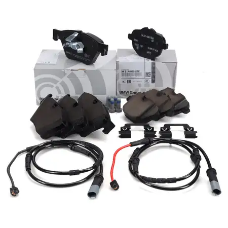 ORIGINAL BMW brake pads + warning sensor 5 Series F11 Touring 520/523i 518-525d front + rear