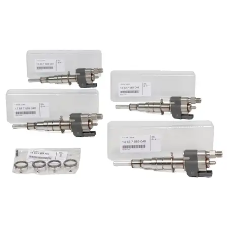 4x ORIGINAL BMW Einspritzd&uuml;se + W&auml;rmeschutzscheibe 1er E81-88 3er E90-93 5er E60 E61 N43