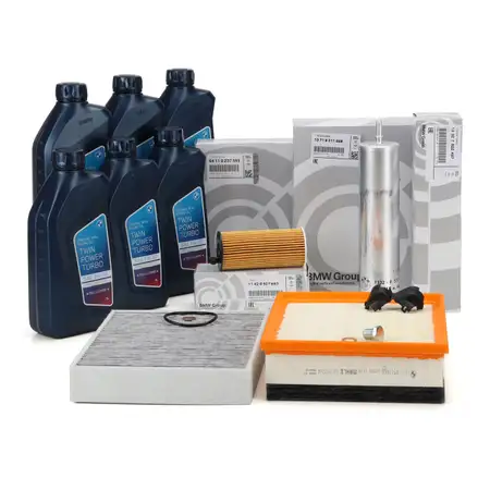 ORIGINAL BMW filter set, 4-piece + 6L 5W30 engine oil 1 Series F20 F21 F22 3 Series F30-34 4 Series F32-36 N47