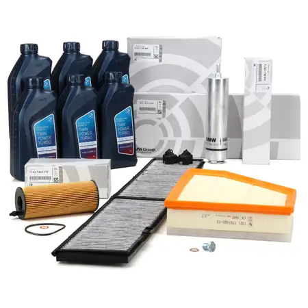 ORIGINAL BMW filter set, 4 pieces + 6L 5W30 engine oil E90 E91 E92 E93 316-320d N47 until 02/2010