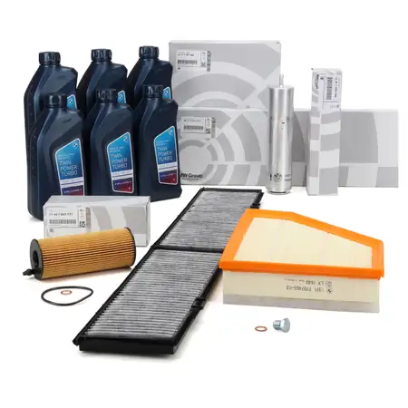 ORIGINAL BMW filter set, 4 pieces + 6L 5W30 engine oil 1 Series E81 E82 E87 E88 116d 118d 120d N47