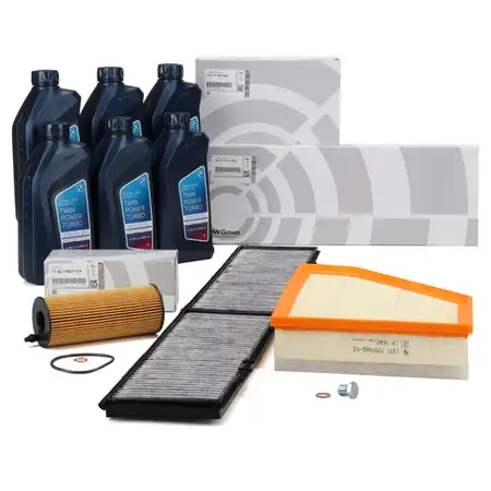 ORIGINAL BMW filter set, 3 pieces + 6L 5W30 engine oil E81-88 116-123d E90-93 316-320d X1 E84 N47