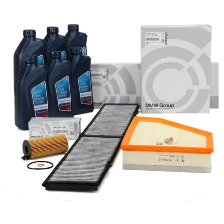 ORIGINAL BMW Inspektionskit + 6 L 5W30 Motor&ouml;l 3er E90-93 316-320d X1 E84