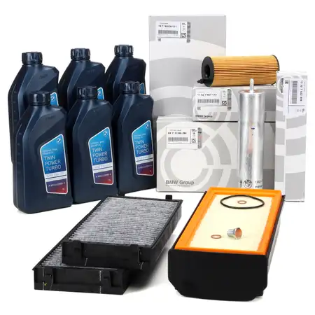 ORIGINAL BMW filter set, 4 pieces + 6L 5W30 engine oil X5 E70 F15 X6 E71 E72 F16 M50d N57 381 hp