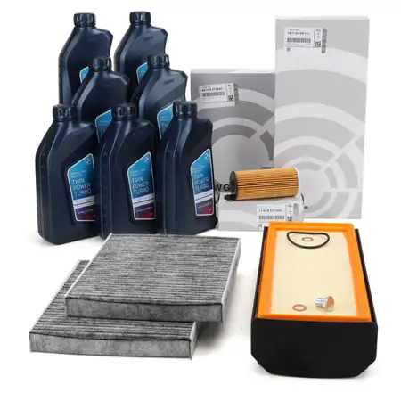 ORIGINAL BMW filter set, 3-piece + 7L 5W30 engine oil F10/11/07 530/535d F12/13/06 640d N57