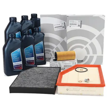 ORIGINAL BMW filter set, 3-piece + 6L 5W30 engine oil X3 G01 X4 G02 20/30i 18-25d 30e B48 B47