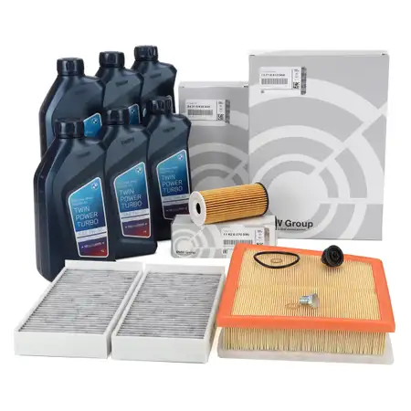 ORIGINAL BMW Filterset 3-tlg + 6L 5W30 Motor&ouml;l 2er F45 F46 X1 F48 X2 F39 B47 B38/37 B48/47