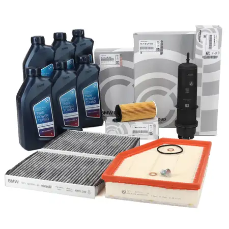 ORIGINAL BMW Filterset 4-tlg + 6L 5W30 Motor&ouml;l 4er G30 G31 6er G32 7er G11 G12 X5 G05 B47