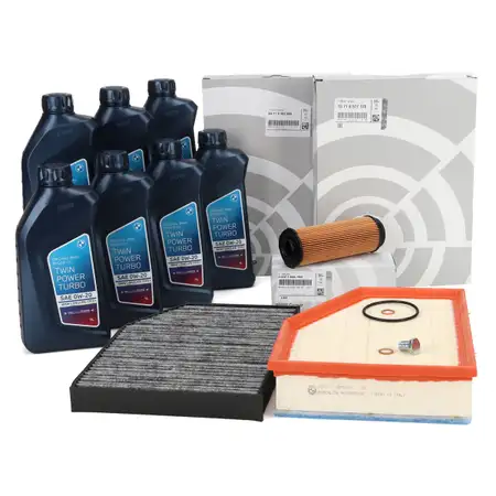 ORIGINAL BMW Filterset 3-tlg + 7L 0W20 Motor&ouml;l X3 G01 X4 G02 M40i 30d M40d B58 B57
