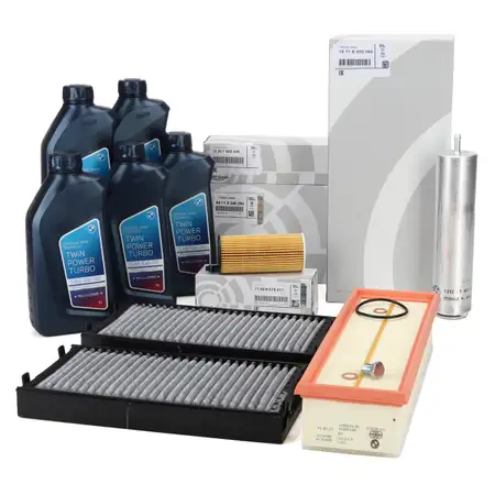 ORIGINAL BMW filter set, 4 pieces + 5L 5W30 engine oil X5 F15 sDrive25d xDrive25d 231 hp B47