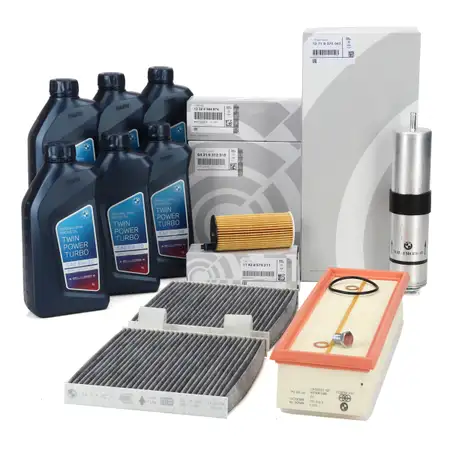 ORIGINAL BMW filter set, 4 pieces + 6L 5W30 engine oil X3 F25 X4 F26 sDrive18d xDrive20d B47