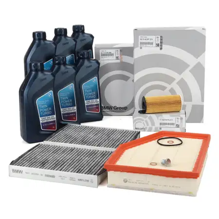 ORIGINAL BMW Filterset 3-tlg + 6L 0W20 Motor&ouml;l G30 G31 G32 G11 G12 X5 G05 B48 B47