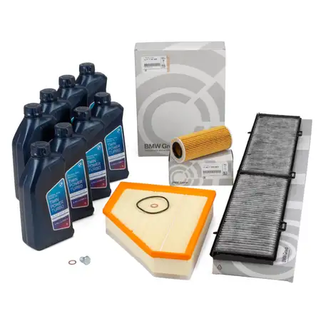 ORIGINAL BMW Filterset Filterpaket 3-tlg + 8L 5W30 Motor&ouml;l E90 E91 E92 330d 335d M57 N57