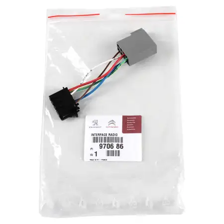 ORIGINAL Peugeot Radioadapter Nachr&uuml;st-Radio 206 206+ 308 406 Partner 9706.86