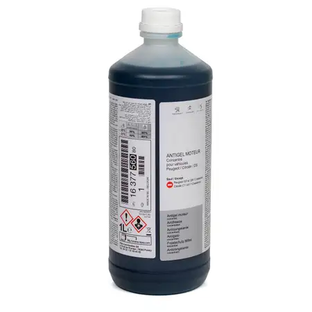 1 Liter ORIGINAL PSA K&uuml;hlerfrostschutz Frostschutz PRO BLAU / GR&Uuml;N 1637756080