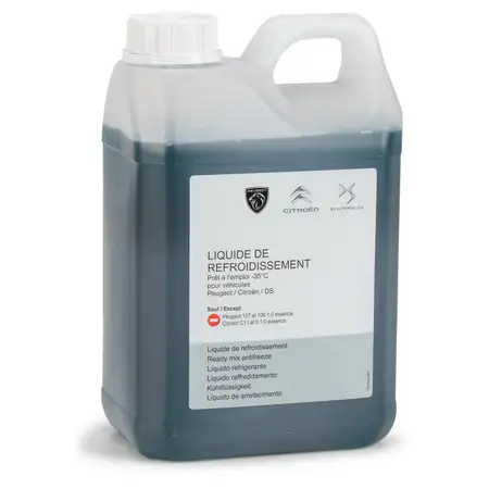 2 Liter ORIGINAL Peugeot Citroen K&uuml;hlerfrostschutz Frostschutz BLAU / GR&Uuml;N 1637756380