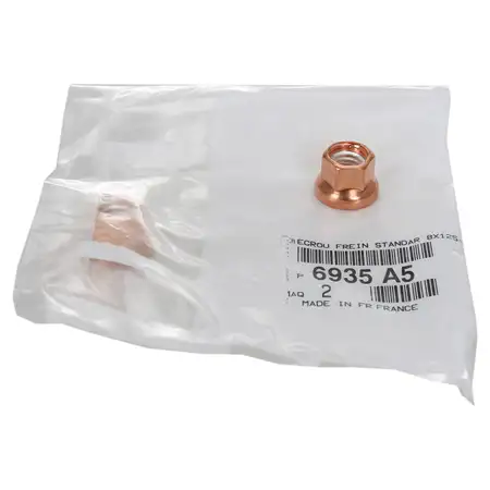 2x ORIGINAL PSA Mutter Kupfermutter Auspuffkr&uuml;mmer M8x1,25mm SW12 6935.A5