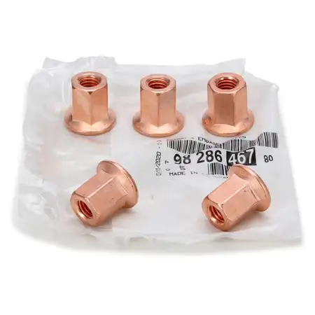 5x ORIGINAL Citroen Peugeot PSA Mutter Abgaskr&uuml;mmer 9828646780