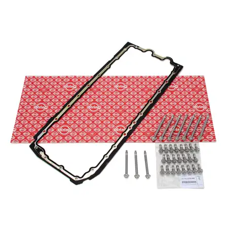 ELRING oil pan gasket + ORIGINAL BMW screw set E81-88 E90-93 F30-34 E60 E61 F10 F11