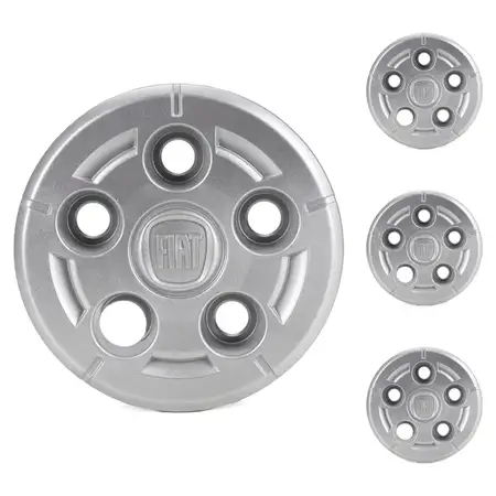 4x ORIGINAL Fiat Nabendeckel Nabenkappe 16 Zoll Silber Ducato 250 1358876080