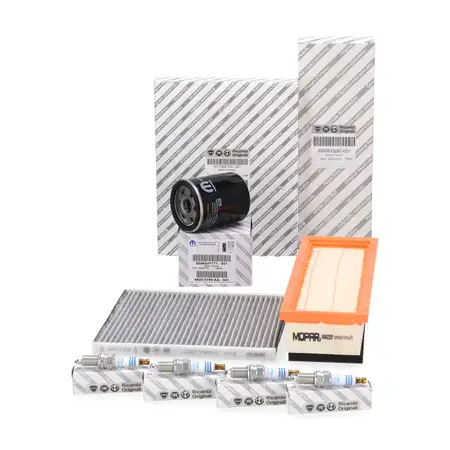 ORIGINAL Fiat Filterset + 4x Z&uuml;ndkerze 500 (312_) bis 08.2011 Panda (169_) 1.2 69 PS