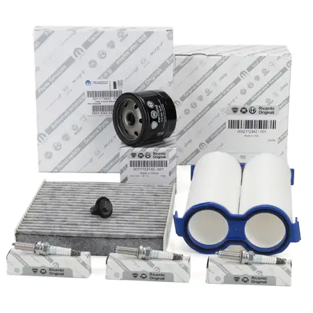 ORIGINAL FIAT Filterset Filterpaket + 3x Z&uuml;ndkerze 500 / C (312_) 1.0 Mild Hybrid 69/71 PS