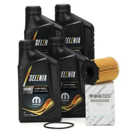 4L PETRONAS SELENIA Motor Oil K PURE ENERGY 5W40 + ORIGINAL Fiat Oil Filter 55224598