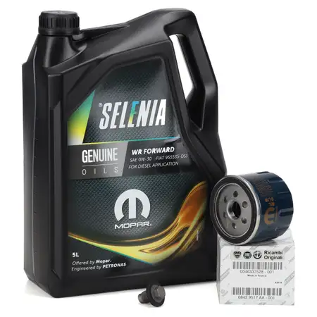 5L SELENIA 0W-30 WR FORWARD engine oil + ORIGINAL FIAT oil filter 500X (334_) 1.3 150 hp