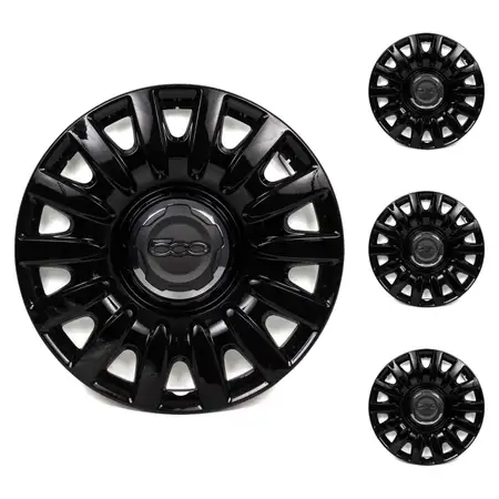 4x ORIGINAL Fiat hubcap wheel cover 16 inches black 500L 735564149
