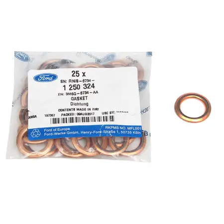 25x ORIGINAL Ford Dichtring &Ouml;lablassschraube Focus Kuga Mondeo S-Max 2.0 TDCi 1250324