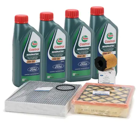 ORIGINAL Ford inspection kit, 3 pieces + 4L engine oil D 0W30 MONDEO V 1.5 TDCi 1.6