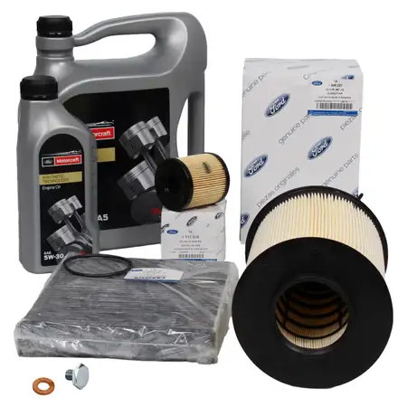 ORIGINAL Ford inspection kit + 6 L engine oil 5W30 for C-MAX II FOCUS III 2.0 TDCi