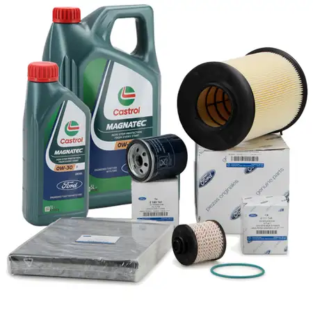 ORIGINAL Ford filter set, 4 pieces + 6 liters of D 0W30 engine oil Focus 3 MK3 Kuga 2 MK2 2.0 TDCi