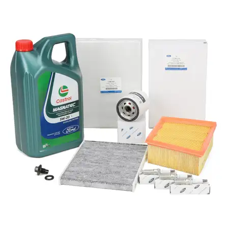 ORIGINAL Ford Filterset + 3x Z&uuml;ndkerze + 5L 5W20 Motor&ouml;l Fiesta 7 1.1 Ti-VCT bis 05.2018