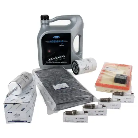 ORIGINAL Ford Inspektionskit 5L Motor&ouml;l 5W30 4x Z&uuml;ndkerze FOCUS I 1.6-2.0 16V