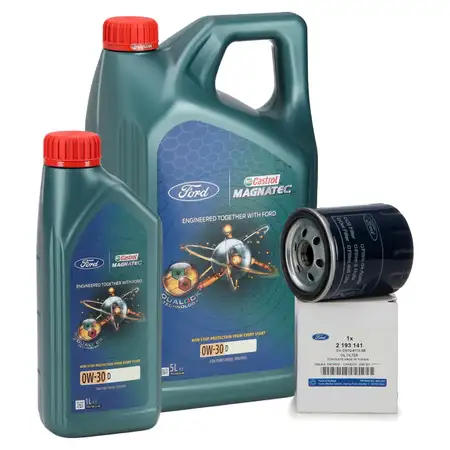 ORIGINAL Ford CASTROL Magnatec Professional D 0W30 6 Liter + &Ouml;lfilter 1890364