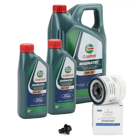 7L ORIGINAL Ford CASTROL MAGNATEC 0W-30 D Engine Oil + Oil Filter Focus 4 Mondeo 5 2.0 EcoBlue