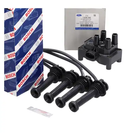 ORIGINAL Ford Z&uuml;ndspule + BOSCH Kabelsatz Focus 2 C-Max DM2 Puma 1.4 1.6 / Ti bis 02.2005