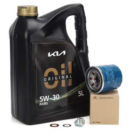 5L ORIGINAL HYUNDAI KIA 5W-30 A5/B5 Motor&ouml;l + &Ouml;lfilter i10 i20 i30 i40 Cee'D Rio Stonic