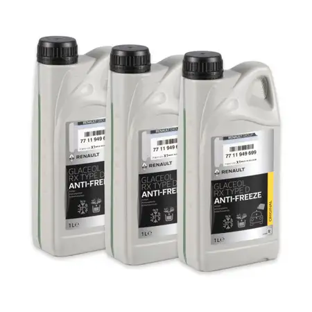 3L ORIGINAL Renault K&uuml;hlerfrostschutz GLACEOL RX TYPE D (NEU) 7711949699