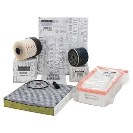 ORIGINAL Renault Dacia filter set, 4 pieces, Clio 4, Captur 1, Logan 2, Sandero 2, 1.5 dCi