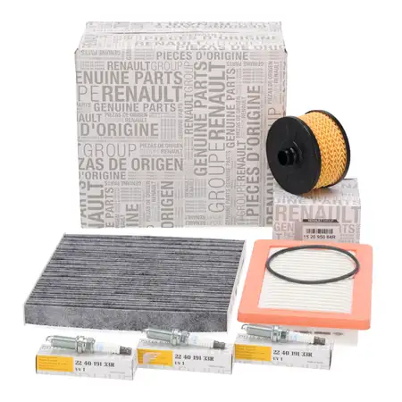 ORIGINAL Renault Filterset Filterpaket + 3x Z&uuml;ndkerze Twingo 3 0.9 TCe 90/109 PS