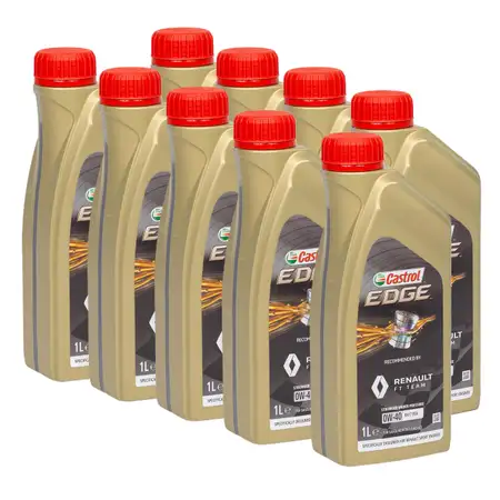 9L 9 Liter ORIGINAL Renault CASTROL EDGE 0W40 Motor&ouml;l &Ouml;l RN17RSA 7711943668