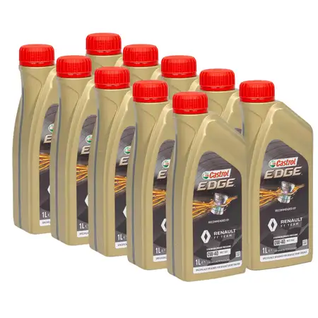 10L 10 Liter ORIGINAL Renault CASTROL EDGE 0W40 Motor&ouml;l &Ouml;l RN17RSA 7711943668