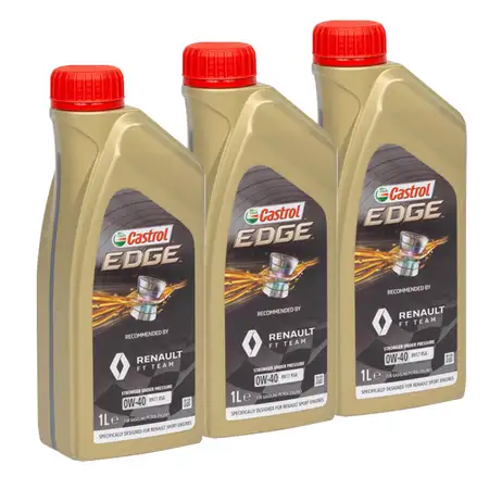 3L 3 Liter ORIGINAL Renault CASTROL EDGE 0W40 Motor&ouml;l &Ouml;l RN17RSA 7711943668