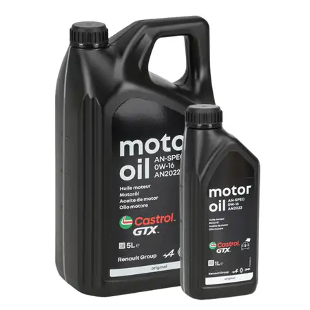 6L 6 Liter ORIGINAL Renault CASTROL GTX AN-SPEC 0W-16 AN2022 Motor&ouml;l
