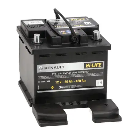 ORIGINAL Renault Dacia Autobatterie Batterie Hi-LIFE 12V 50Ah 420A 7711947963