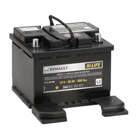 ORIGINAL Renault Dacia Autobatterie Batterie Hi-LIFE 12V 60Ah 600A 7711947964